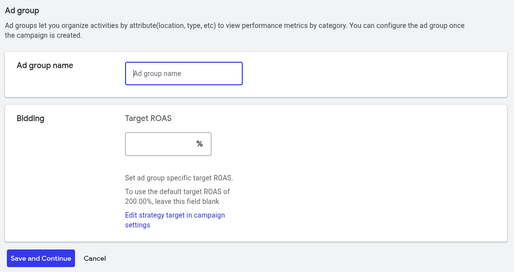 Google Ads - Campaign Ad Group